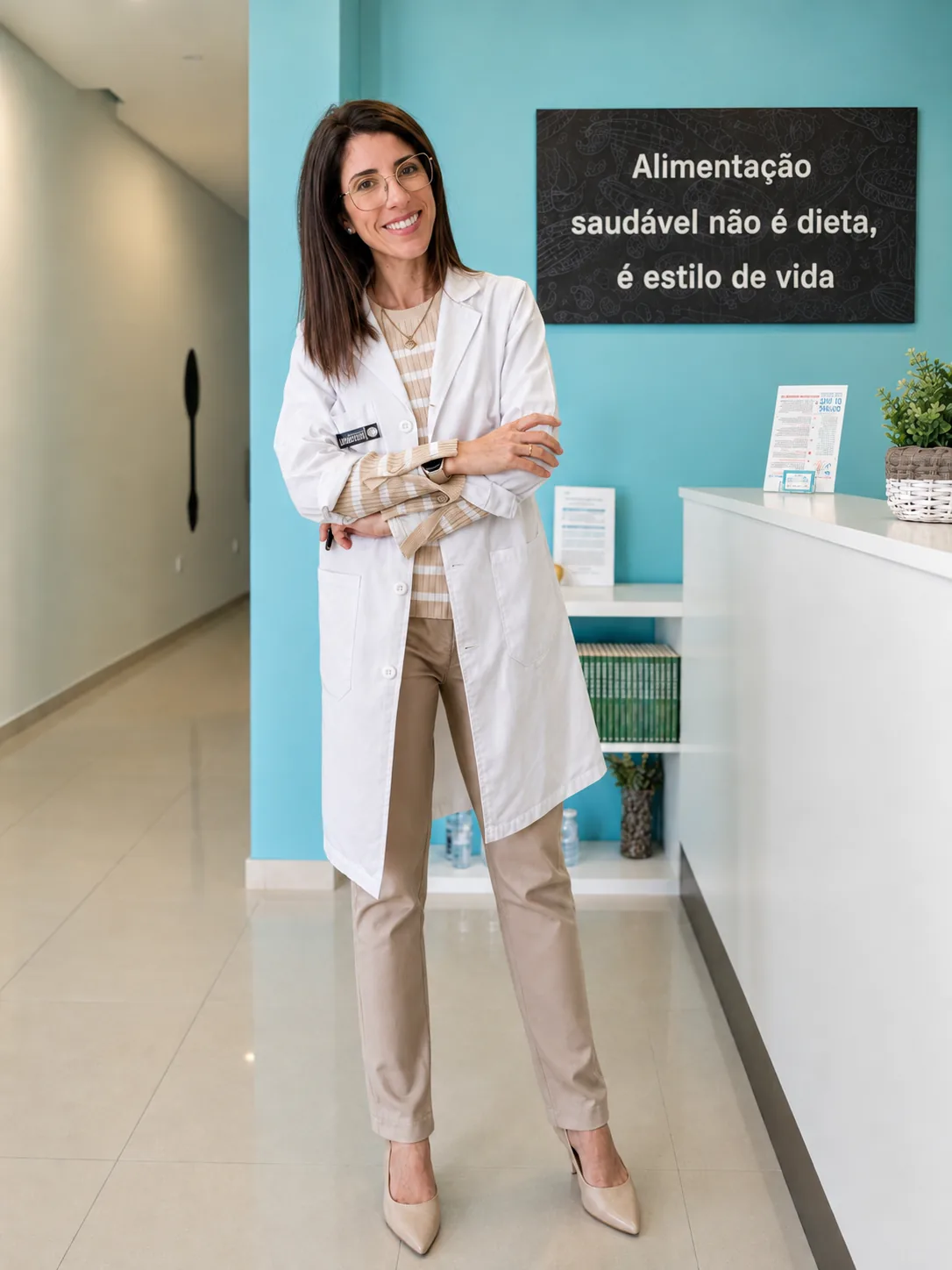 Catarina Cachão Bragadeste, Nutricionista Especialista em Nutrição Clínica, no consultório de Brejos de Azeitão.